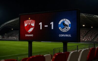 Dinamo rămâne lider în Superligă după egalul cu Corvinul Hunedoara, scor 1-1