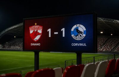 Dinamo rămâne lider în Superligă după egalul cu Corvinul Hunedoara, scor 1-1
