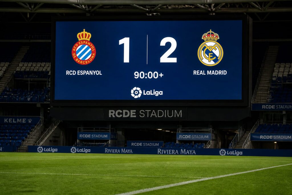 Real Madrid a învins Espanyol cu 2-1 în prima partidă a sezonului, meci decis în minutul 90