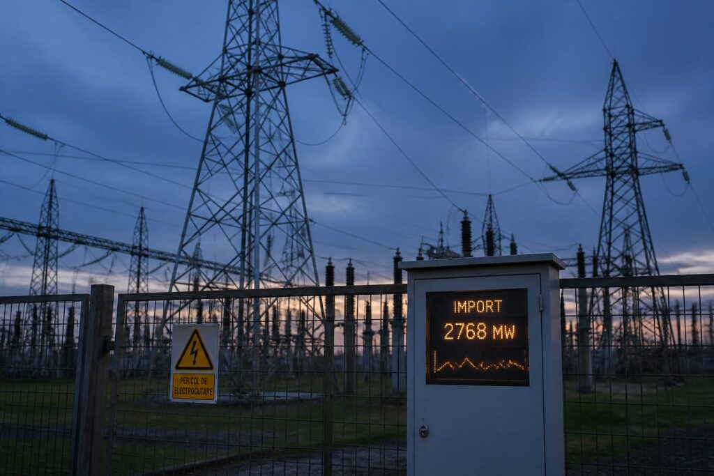 România a rămas importator net de energie electrică în 2025, cu un deficit de 3,7 TWh