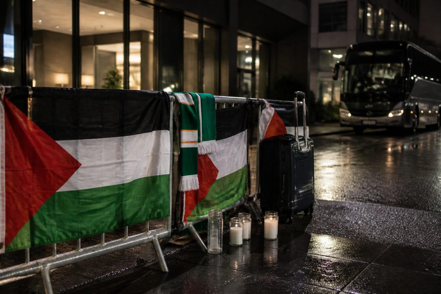 Steag palestinian și eșarfă Irish